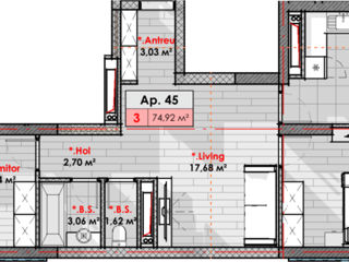 Apartament cu 2 camere, 75 m², Râșcani, Chișinău foto 2