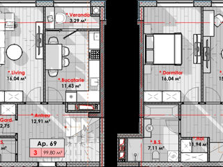 Apartament cu 3 camere, 92 m², Râșcani, Chișinău foto 3