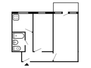 2-х комнатная квартира, 44 м², Ботаника, Кишинёв