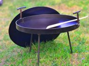 Сковорода из металлического диска с крышкой 50 см для пикника, садж, доставка по Молдове бесплатно. foto 4