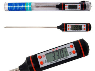 Кухонный электронный термометр / кулинарный пищевой термощуп / кулинарный термометр для воды, мяса foto 5