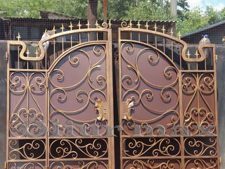 Balustrade, porți, copertine, garduri, gratii , uși metalice și alte confecții din fier forjat.