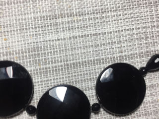 Натуральные камни.  Колье из чёрного агата.  Алмазная огранка. foto 2