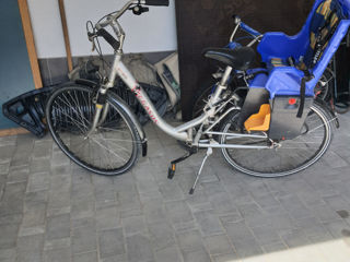 Bicicleta Pegasus cu 7 viteze germana, cu scaun pentru copii foto 3