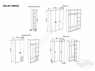 Dulap Ambianta Amigo 217x90x90 cm Gri pret mic,livrare,credit foto 6