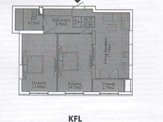 Apartament cu 2 camere, 62 m², Centru, Ungheni