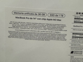 Macbook Pro 14 M3 Max 36gb Ram 1TB SSD Space Black Sigilat Original Garantie Apple foto 3