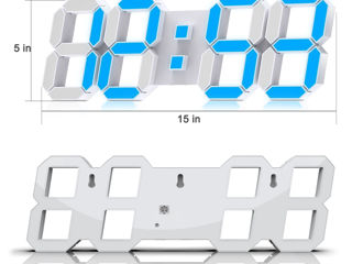 3D LED=Большие=Хамелеон=Мультиколор-настенные часы, цифровые t* с будильником и пультом управлением. foto 5