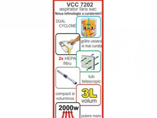 Aspirator VESTA VCC-7202 BLUE Пылесос 500 aero-watt, container foto 7