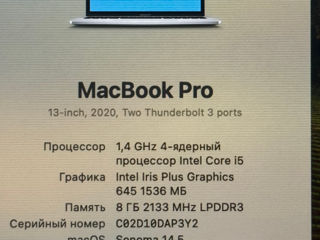 Apple MacBook Pro 13" 2020 A2289  8 GB Ram 512 SSD foto 2