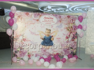 Foto panou , foto stand , banner ca decor cu baloane pentru nunta , cumetrie , zi de nastere , botez foto 5