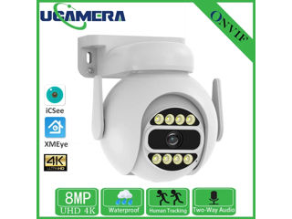 4MP WiFi 2024 UNV IP Camera mini rotativă exterioara, microfon, inregistrare, monitorizare telefon foto 7