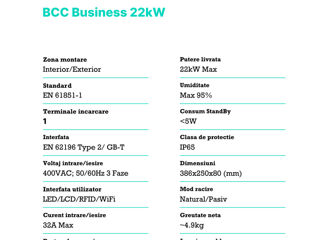 BCC Business 22kW зарядная станция для электромобилей, зарядка type2 gbt foto 6