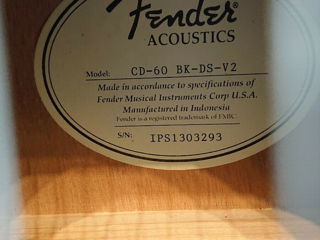 Акустика гитара "Fender CD 60" - 250 Euro foto 7