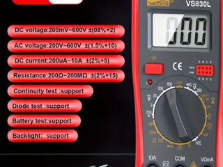 Multimetru digital universal VS 830L foto 2