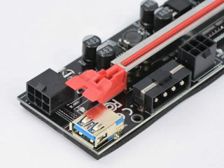 6X PCI-E Riser Card PCIe Rig 1x to 16x USB 3.0 Data Cable Bitcoin Mining VER009S foto 2