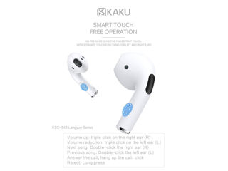 Căști Bluetooth fără fir KAKU KSC-543 alb
