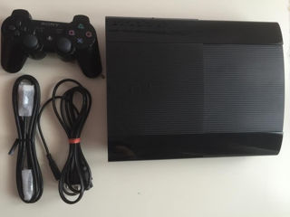 PS3 Super Slim 500GB SSHD прошитая полный комплект(+ 20 Топ игр)