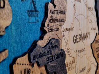Карта Европы из дерева / Harta Europei din lemn foto 5