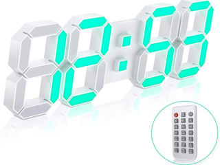 Часы-Хамелеон-термометр-будильник-ночник-3D-Цифрами с пультом управления-Настенные-Большие.