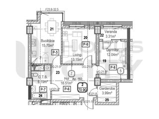 Apartament cu 2 camere, 71 m², Râșcani, Chișinău