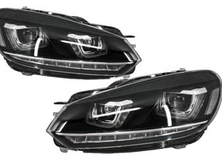 Faruri LED compatibil cu VW Golf 6 VI (2008-2013) Design Golf 7 3D U Design Semnal LED Dinamic фары