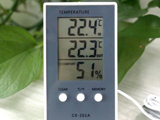 Термометр-внутренний-наружный с датчиком внешним-измеритель влаги воздуха=гигрометр. foto 2