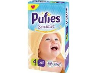 Pufies Scutece Sensitive 4, 7-14 Kg, 56 Buc. foto 1