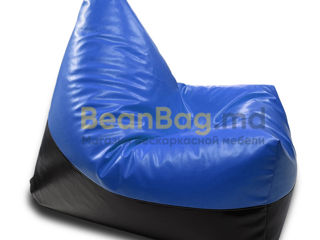 BeanBag Piramida XL din Ecopiele culoarea Albastra foto 4