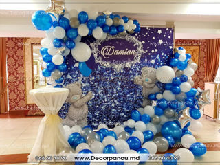 Foto panou , foto stand , banner ca decor cu baloane pentru nunta , cumetrie , zi de nastere , botez foto 2
