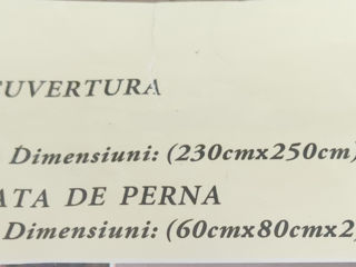 Cuvertura dormitor 230cm*250cm Cu 2 fețe de pernă 60cm*80cm foto 2