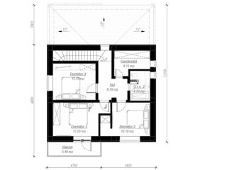 Casă de locuit individuală cu 2 niveluri / P+E / 115.4m2 / stil modern / arhitect / proiecte foto 7