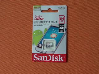 Абсолютно новая micro SD SanDisk ULTRA на 64 Gb. Оригинал SanDisk.На фото она. 380 лей. foto 1
