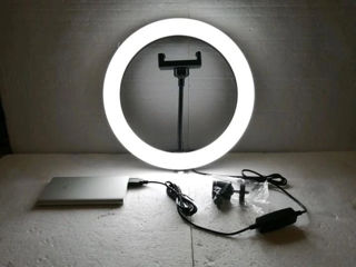 Кольцевая лампа/Лампа для визажиста 30см с держателем телефона и штативом 2,1 метра foto 7