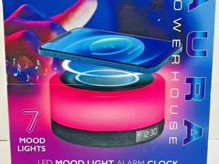 Boxa cu Bluetooth  Ceas Speaker Wireless Phone Charger- 7 LED Mood Lights Alarm Clock Music