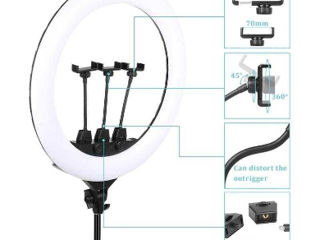 Lampa Inelara 36 cm cu 3 Suporturi p/n Telefon si Trepied 2 m foto 4