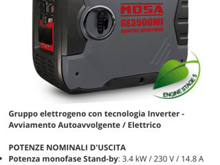 Generator invertor 3.4 kw!!Nou!MOSA!Italian foto 3