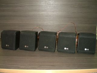 5 акустических колонок LG black с кабелем + 5 деревянных колонок Dialog + Сабвуфер 100 Вт. foto 1