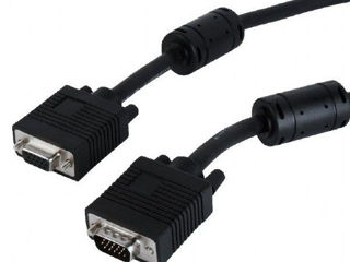 Cable Vga Premium Extension  3.0M, Hd15M/Hd15F Black, Cablexpert, W/2*Ferrite Core, Cc-Ppvgax-10-B