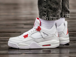 Nike Air Jordan 4 Retro White Metallic Red Unisex foto 4