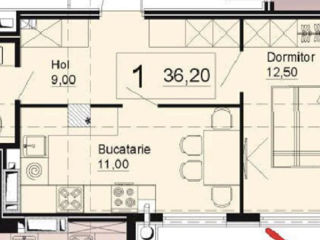 Apartament cu 1 cameră, 36 m², Telecentru, Chișinău