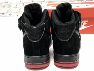 Nike Air Force 1 High Suede Black/Red  cu blana / с мехом foto 7