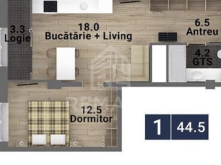 Apartament cu 2 camere, 44 m², Centru, Chișinău foto 2