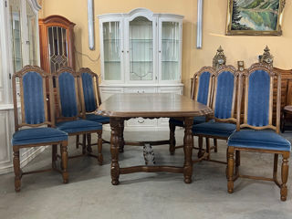 Masa cu 6 scaune din lemn natural, Стол с 6 стульями из натурального дерева, foto 16