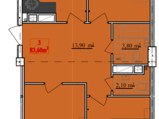 Apartamente cu 3 camere suprafața de 83 m.p - complex nou Buiucani foto 2