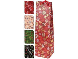 Punga Cadou Pentru Sticla "Glob-Fulg" 33X10X10Cm