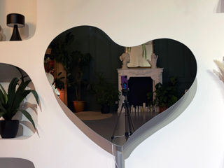 Эксклюзивное зеркало "Сердце 2" с цветной подсветкой от TehnoLabMD (90см х 73см)