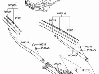 Резинка щётки стеклоочистителя Hyundai foto 2