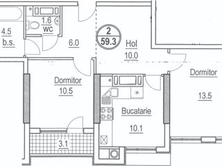 Apartament cu 2 camere, 59 m², Râșcani, Chișinău foto 2