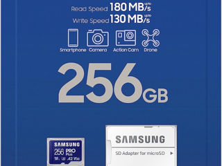 SAMSUNG PRO Plus microSD Memory Card + Adapter, 256GB foto 2